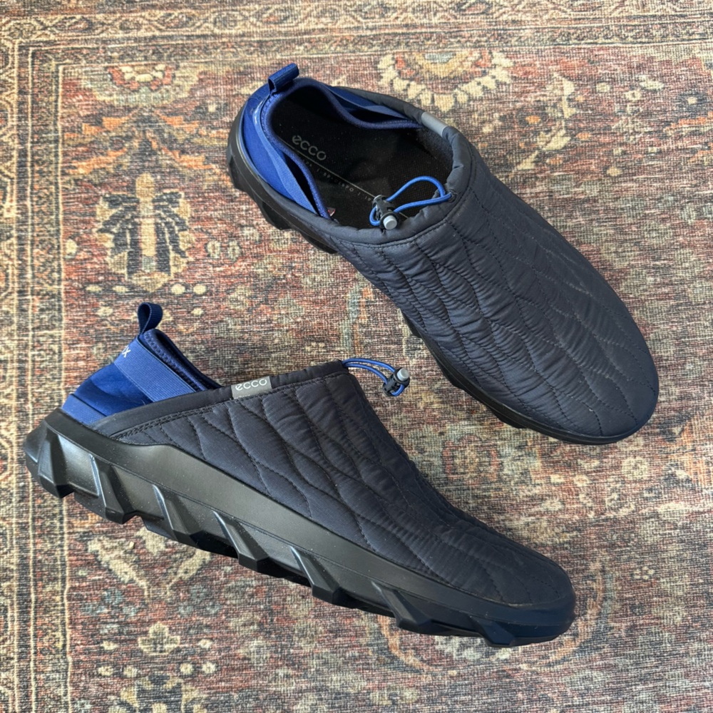 Ecco MX Slip On Primaloft Slipper Sneaker Black Blue EU 47 US 13 - 13.5 - Picture 2 of 13
